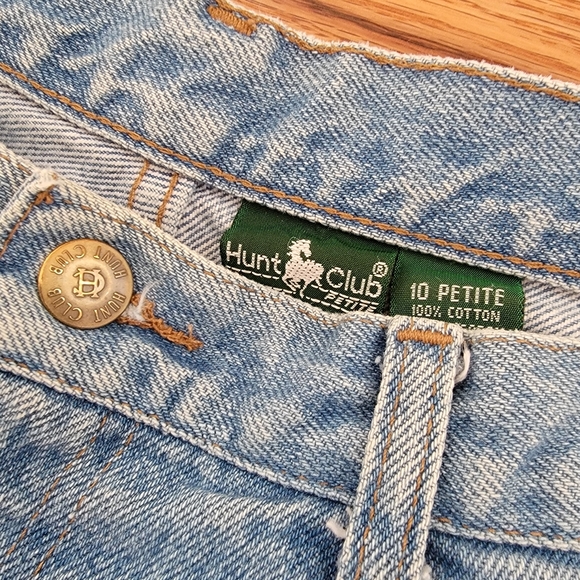 HUNT CLUB ♡ Vintage Hi-Rise Wide Leg Factory Faded Denim Blue Jeans 10P - Picture 7 of 16